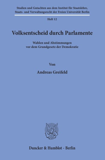 Cover: Volksentscheid durch Parlamente