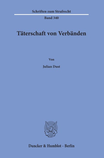 Cover: Täterschaft von Verbänden