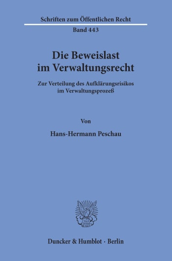 Cover: Die Beweislast im Verwaltungsrecht