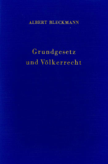 Cover: Grundgesetz und Völkerrecht