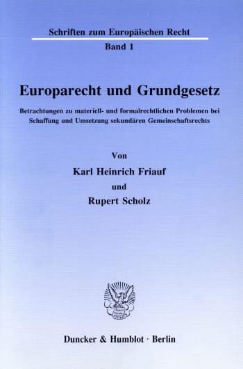 Cover: Europarecht und Grundgesetz