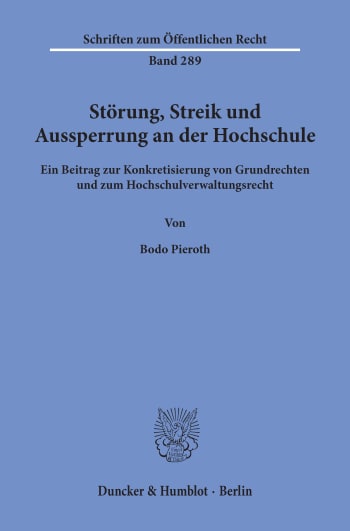 Cover: Störung, Streik und Aussperrung an der Hochschule