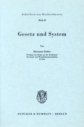 Cover: Gesetz und System