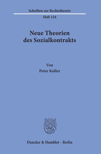 Cover: Neue Theorien des Sozialkontrakts