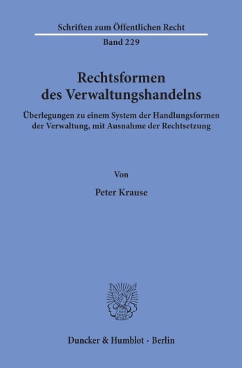 Cover: Rechtsformen des Verwaltungshandelns