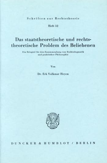 Cover: Das staatstheoretische und rechtstheoretische Problem des Beliehenen