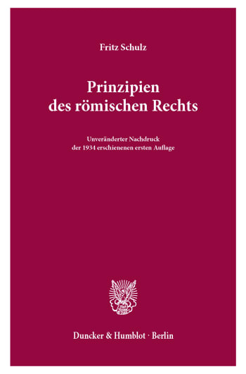 Cover: Prinzipien des römischen Rechts