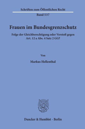 Cover: Frauen im Bundesgrenzschutz