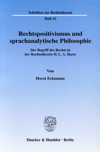 Cover: Rechtspositivismus und sprachanalytische Philosophie