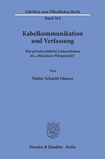 Cover: Kabelkommunikation und Verfassung