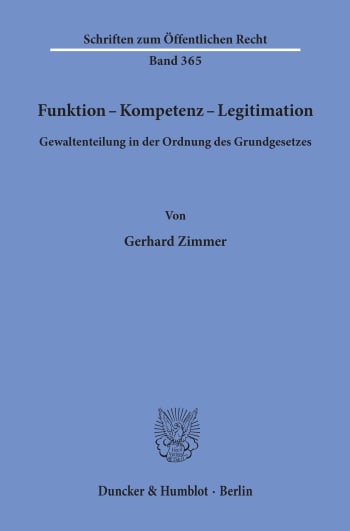 Cover: Funktion - Kompetenz - Legitimation