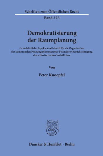 Cover: Demokratisierung der Raumplanung