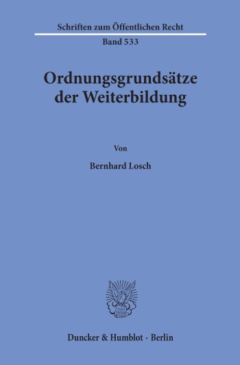 Cover: Ordnungsgrundsätze der Weiterbildung