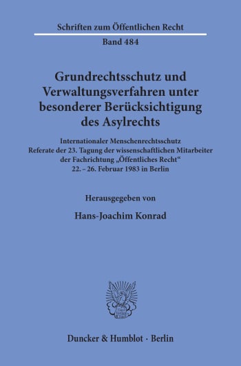 Cover: Grundrechtsschutz und Verwaltungsverfahren