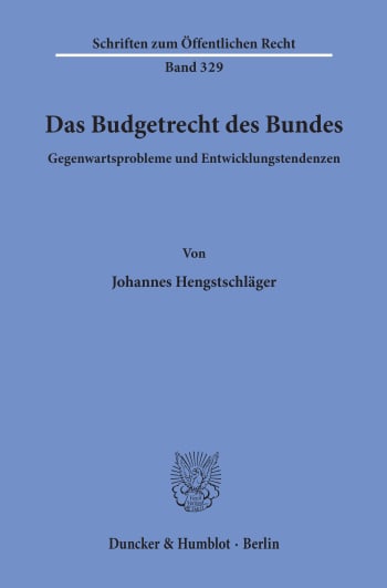 Cover: Das Budgetrecht des Bundes