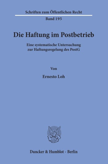 Cover: Die Haftung im Postbetrieb