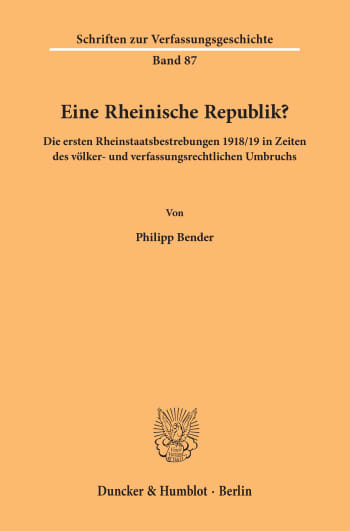 Cover: Eine Rheinische Republik?