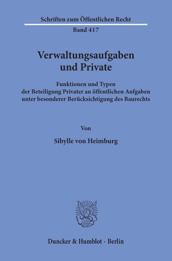 Cover: Verwaltungsaufgaben und Private