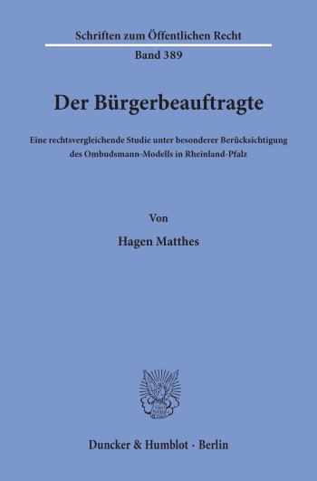 Cover: Der Bürgerbeauftragte