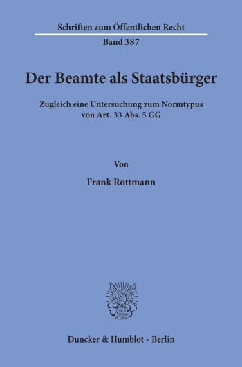 Cover: Der Beamte als Staatsbürger