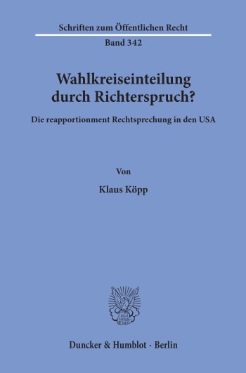 Cover: Wahlkreiseinteilung durch Richterspruch?