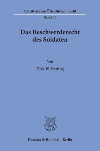 Cover: Das Beschwerderecht des Soldaten