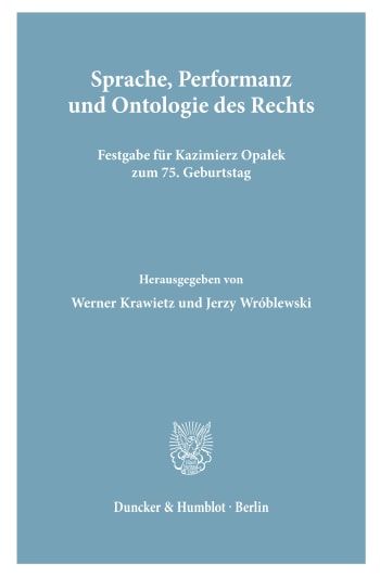 Cover: Sprache, Performanz und Ontologie des Rechts