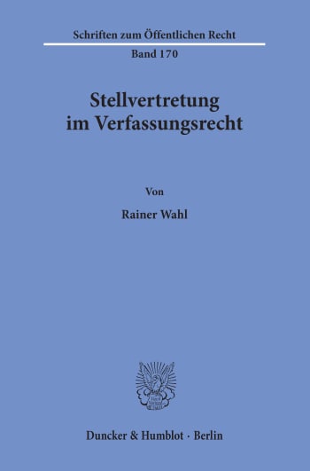 Cover: Stellvertretung im Verfassungsrecht