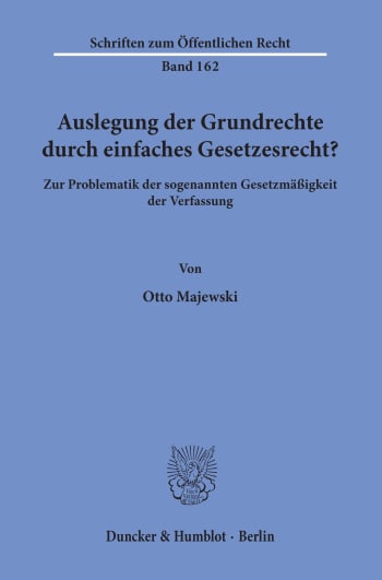 Cover: Auslegung der Grundrechte durch einfaches Gesetzesrecht?