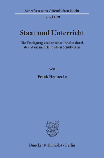 Cover: Staat und Unterricht