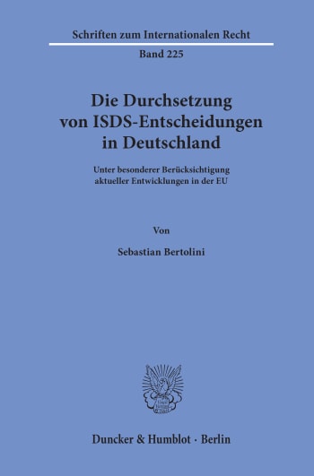 Cover: Die Durchsetzung von ISDS-Entscheidungen in Deutschland