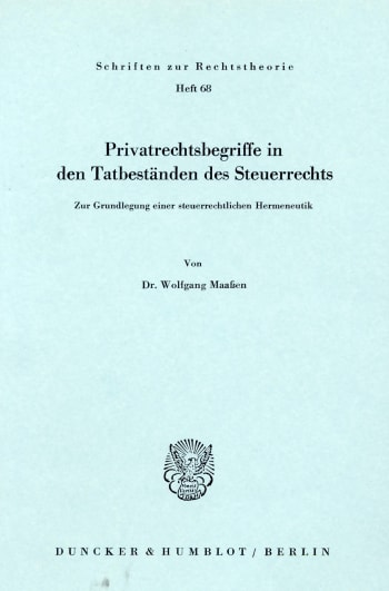 Cover: Privatrechtsbegriff in den Tatbeständen des Steuerrechts