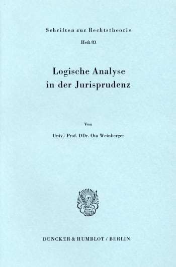 Cover: Logische Analyse in der Jurisprudenz