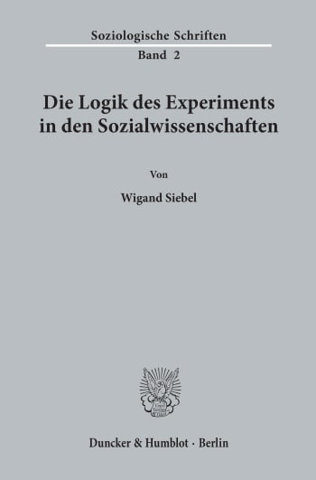 Cover: Die Logik des Experiments in den Sozialwissenschaften