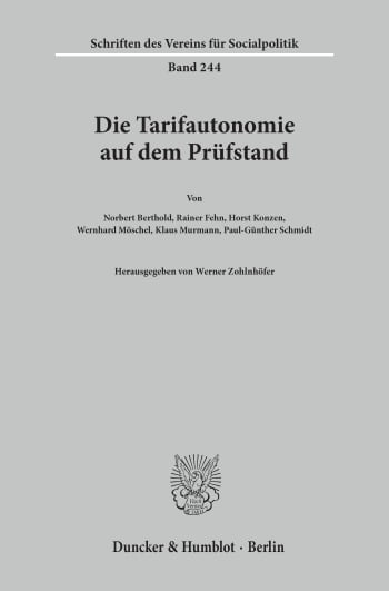 Cover: Die Tarifautonomie auf dem Prüfstand