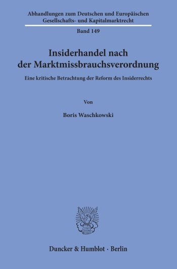 Cover: Insiderhandel nach der Marktmissbrauchsverordnung