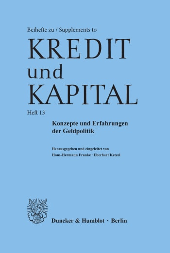 Cover: Konzepte und Erfahrungen der Geldpolitik