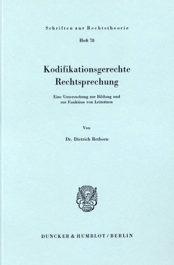 Cover: Kodifikationsgerechte Rechtsprechung