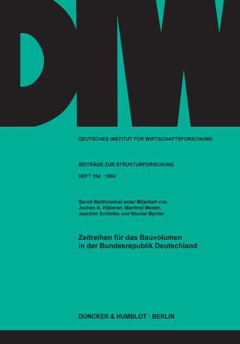 Cover: Zeitreihen für das Bauvolumen in der Bundesrepublik Deutschland