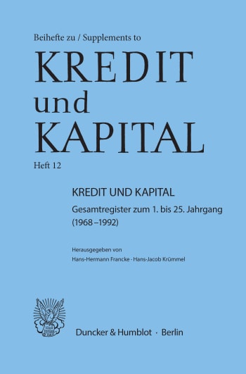 Cover: Kredit und Kapital