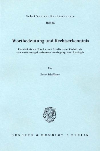 Cover: Wortbedeutung und Rechtserkenntnis