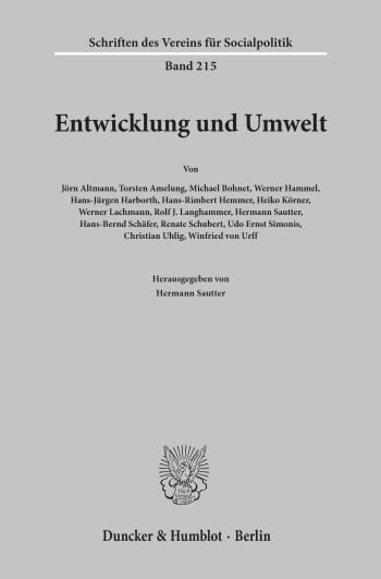 Cover: Entwicklung und Umwelt