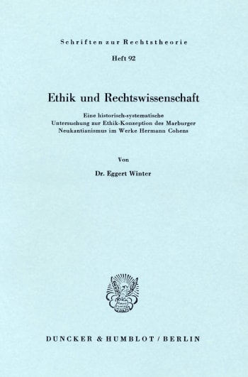 Cover: Ethik und Rechtswissenschaft