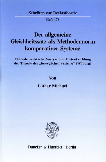 Cover: Der allgemeine Gleichheitssatz als Methodennorm komparativer Systeme