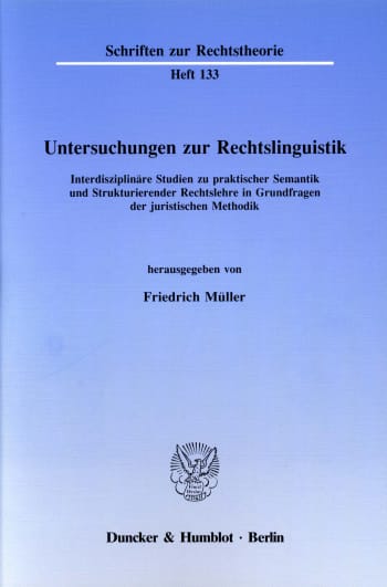 Cover: Untersuchungen zur Rechtslinguistik