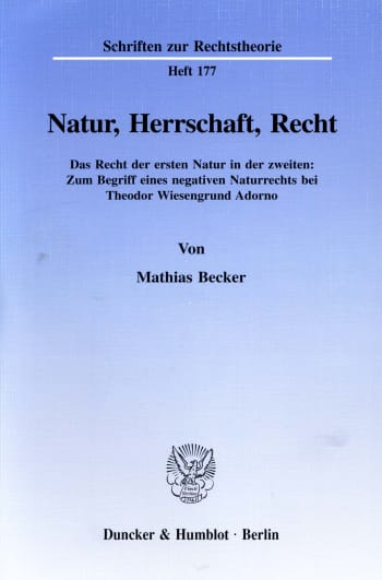 Cover: Natur, Herrschaft, Recht