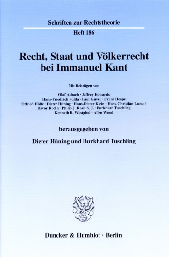 Cover: Recht, Staat und Völkerrecht bei Immanuel Kant