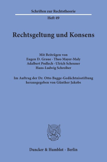 Cover: Rechtsgeltung und Konsens