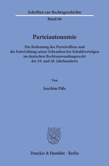 Cover: Parteiautonomie