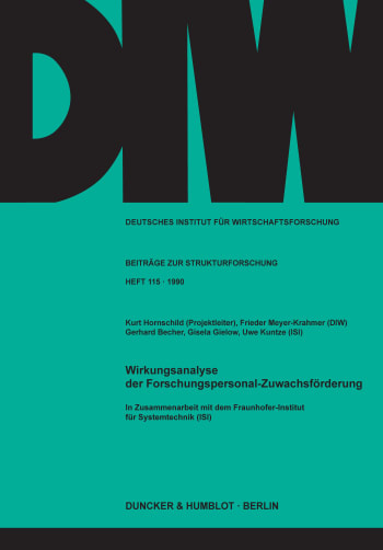 Cover: Wirkungsanalyse der Forschungspersonal-Zuwachsförderung